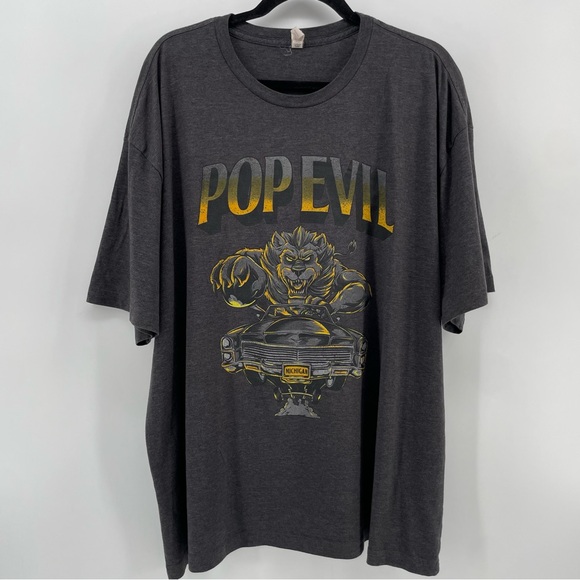 Pop Evil Band T-Shirt Gray Going 11 In A 55 Cotton Blend 2XL - Picture 2 of 6